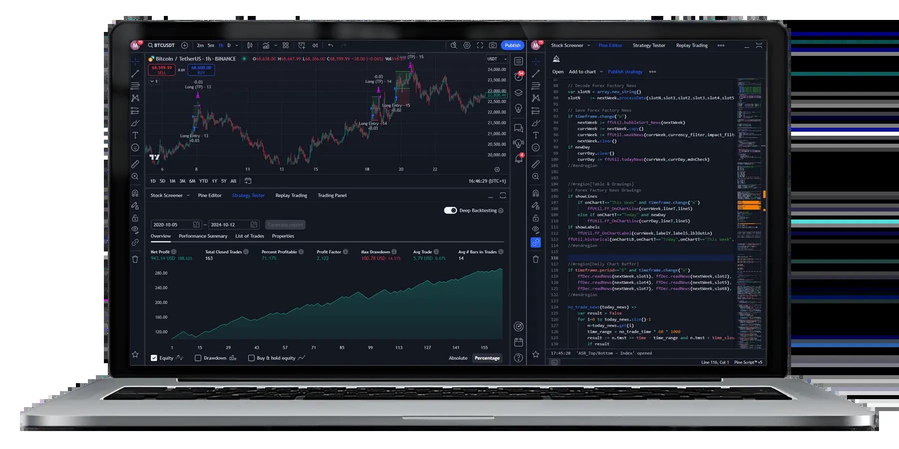 Sferica trading automation dashboard preview